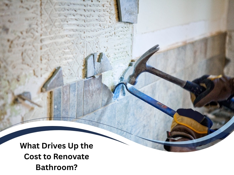 Removing old tiles is a factor that increases the cost to renovate bathroom spaces, especially during demolition work